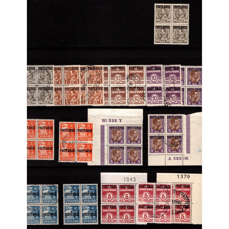 Danmark - Samling af 4-blokke - Frimærke - Postfrisk og Stemplet.